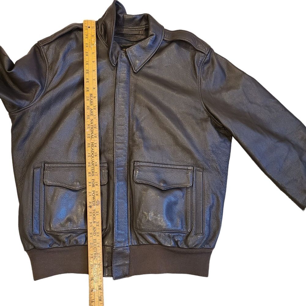 Gibson & Barnes A-2 Leather Flight Aviator Bomber Jacket 42 Removable Vest Liner - Picture 15 of 15